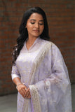 Lavender Organza Kurta Set