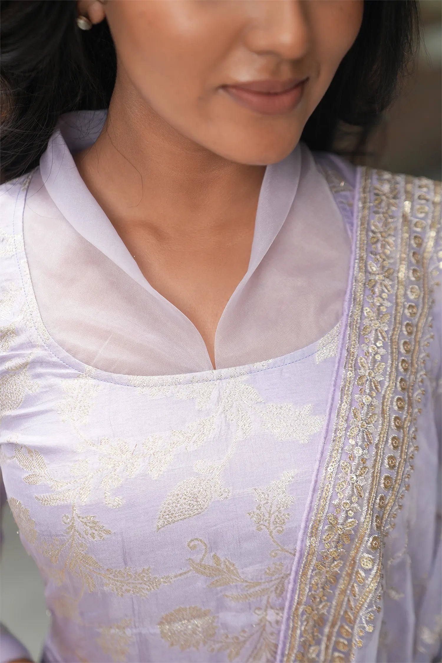 Lavender Organza Kurta Set
