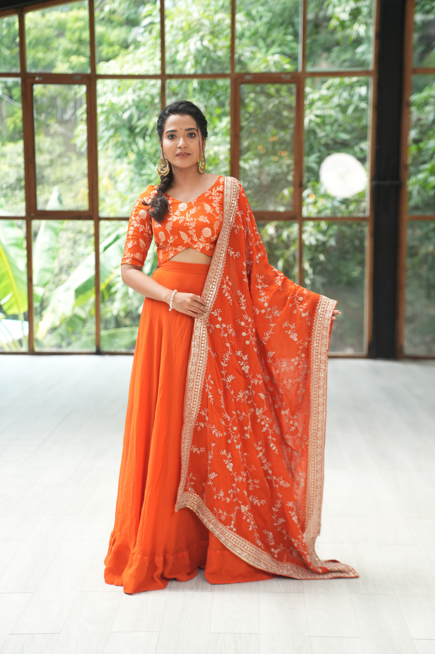 ORANGE BROCADE