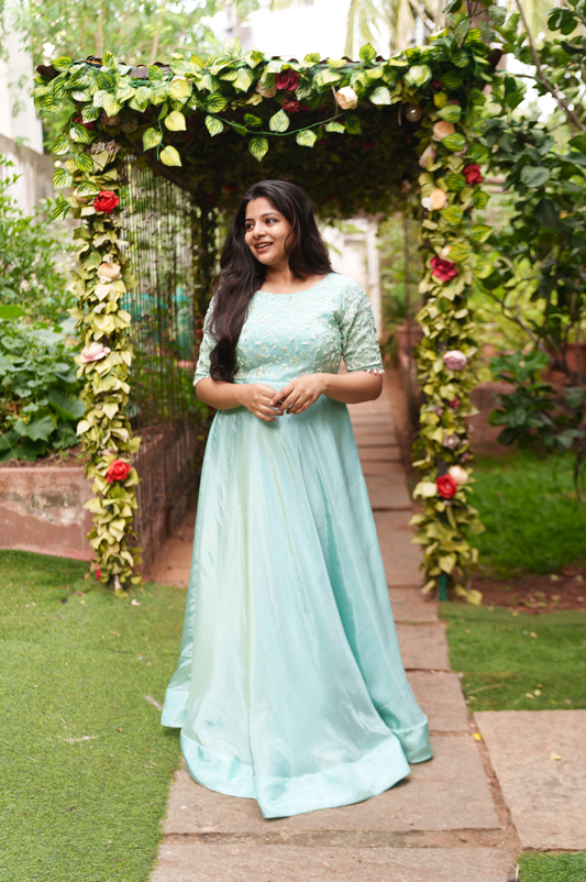 Aadhi - Long gown with Dupatta